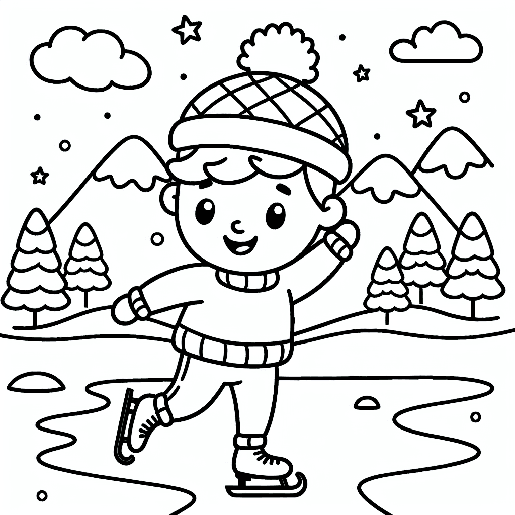 ice skating fun coloring pages