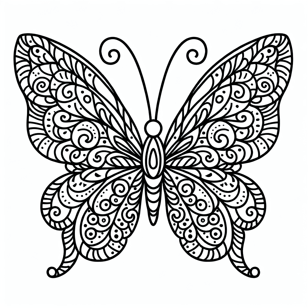 intricate butterfly coloring pages