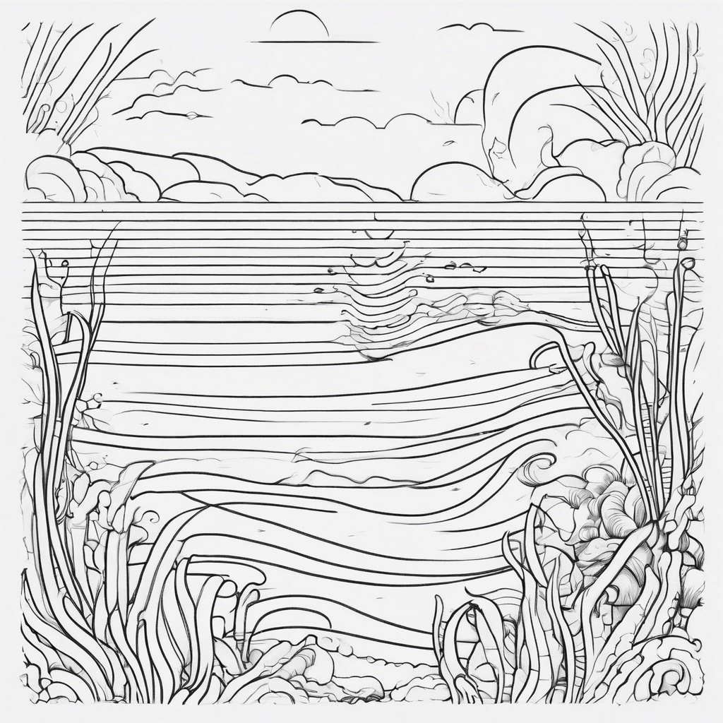 Additional intricate ocean scene coloring page 2