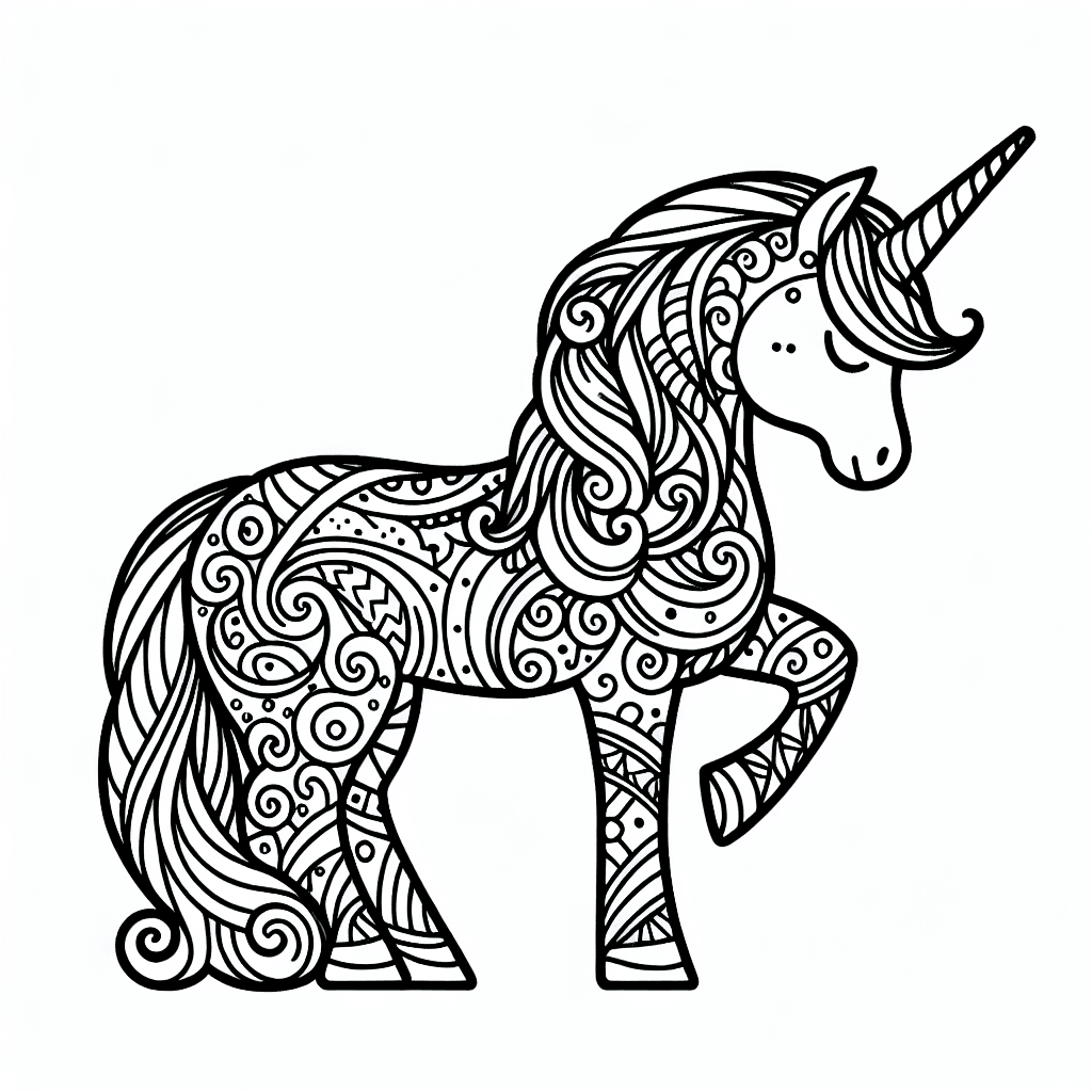 intricate unicorn coloring pages