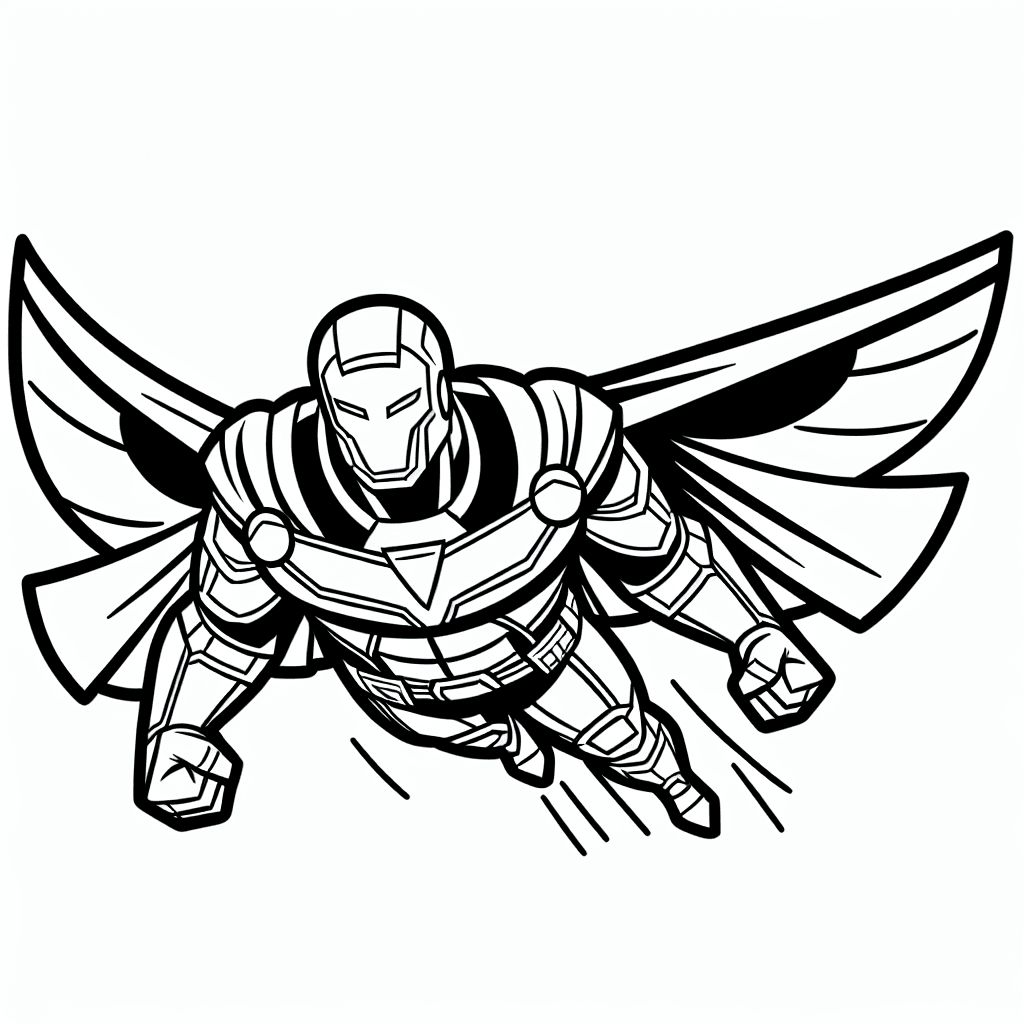 ironman flying coloring pages