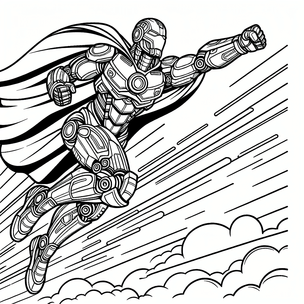 Additional ironman flying coloring page 1