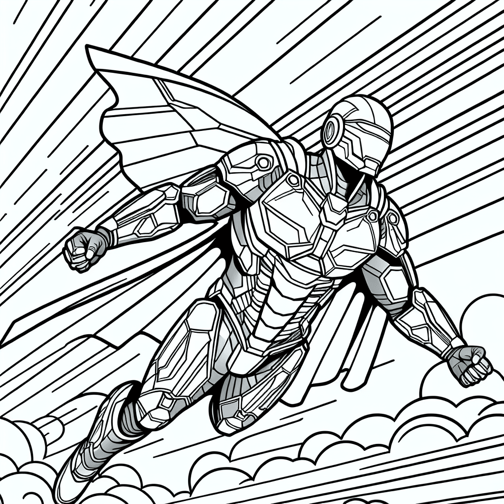 Additional ironman flying coloring page 2