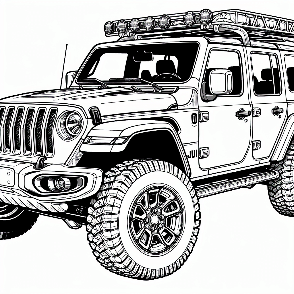 Additional jeep adventure coloring page 1