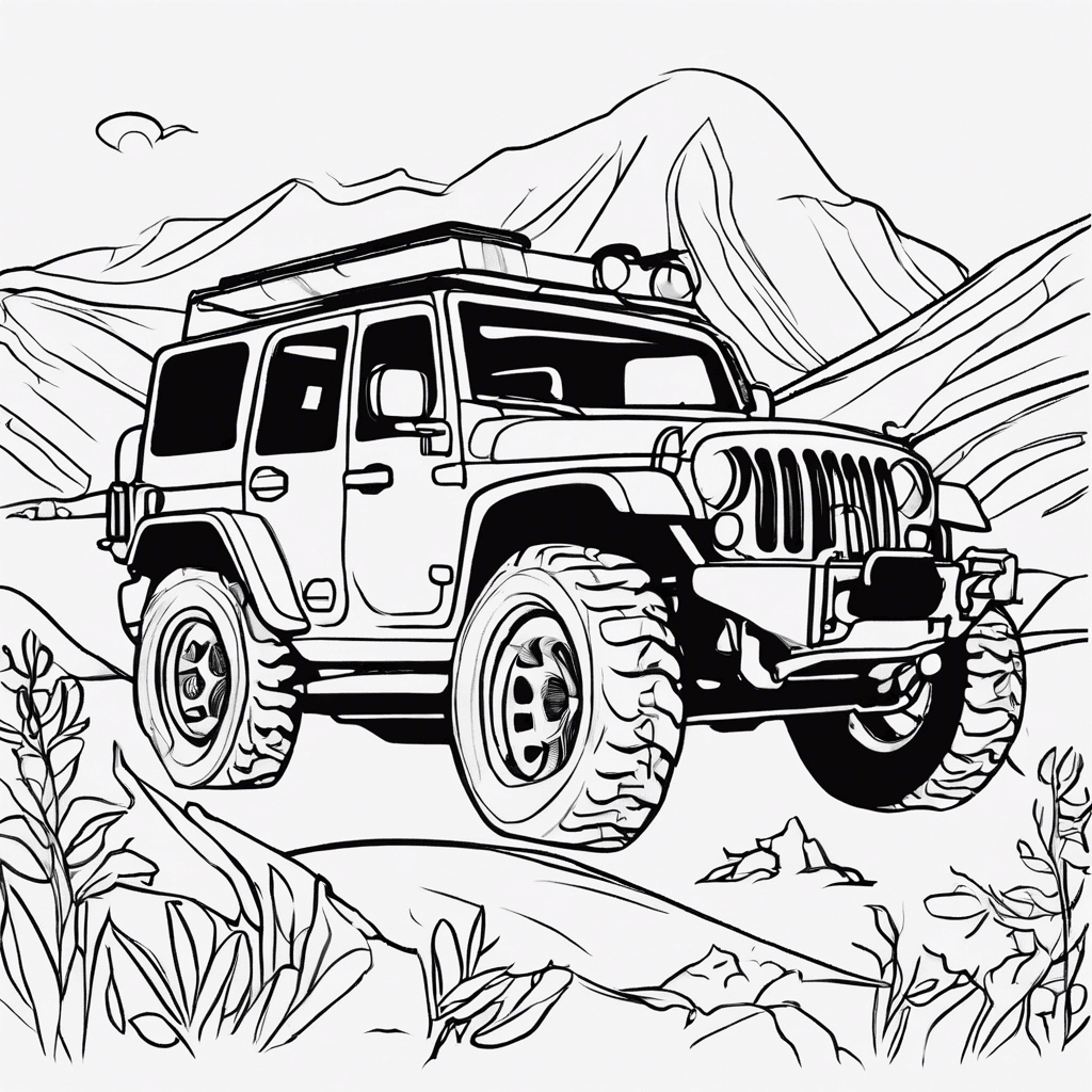 Additional jeep adventure coloring page 2