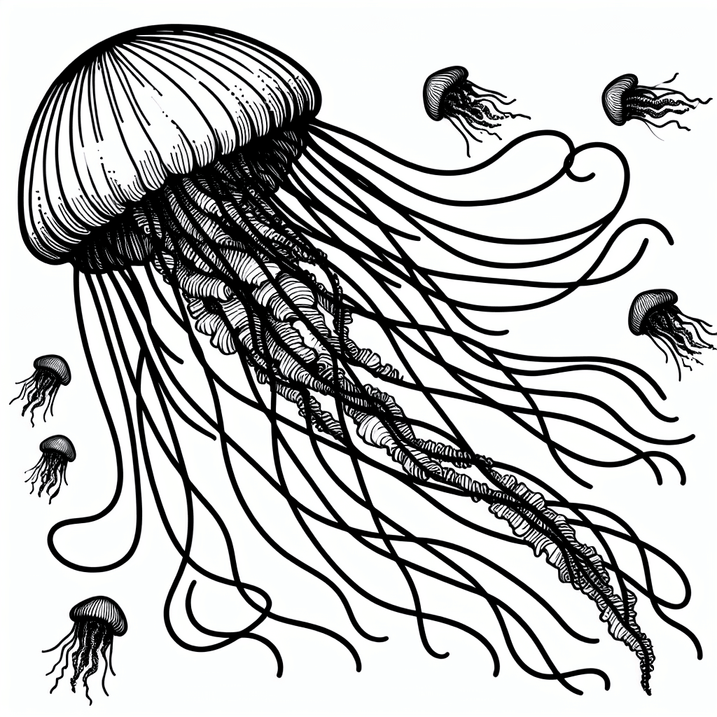 Additional jellyfish coloring page 2