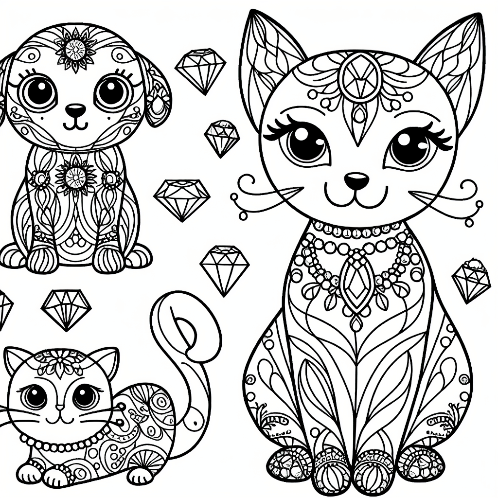 jewelpet friends coloring pages