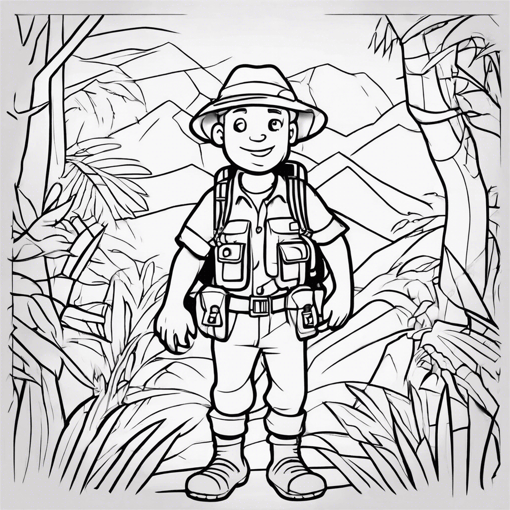 jungle explorer coloring pages