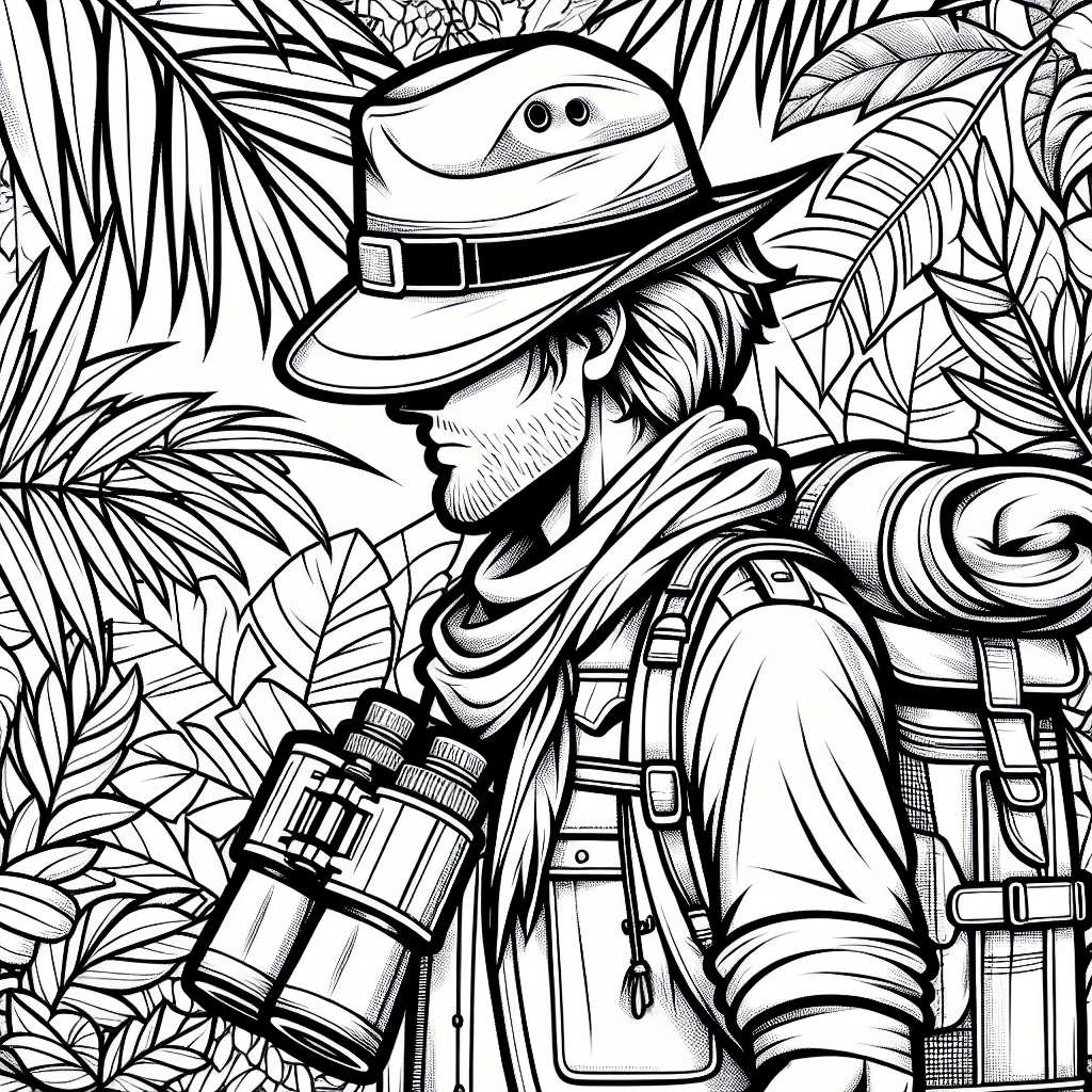 Additional jungle explorer coloring page 1