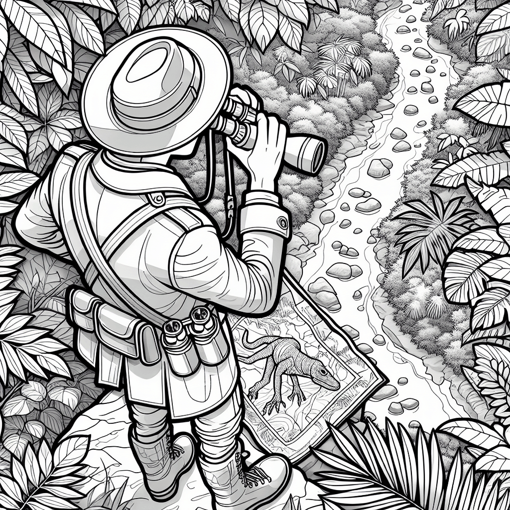 Additional jungle explorer coloring page 2