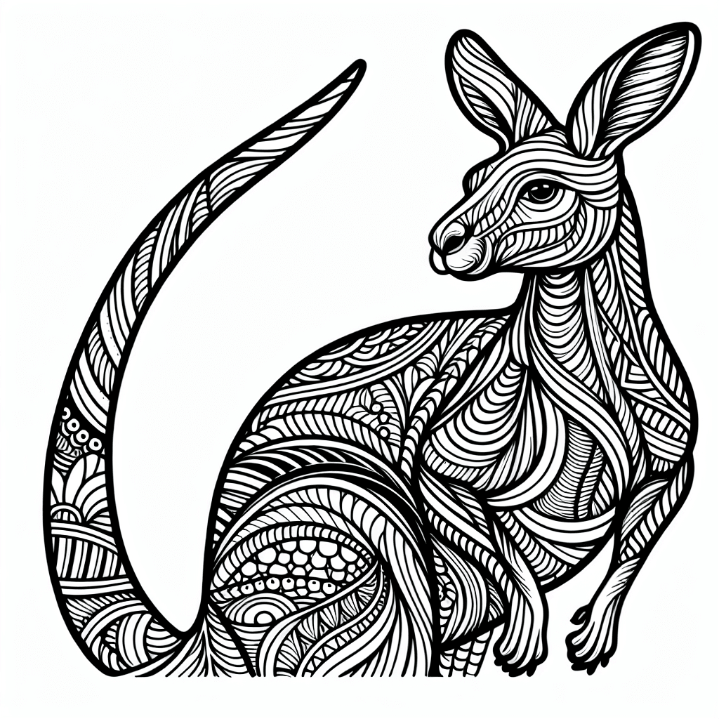 Additional kangaroo coloring page 1