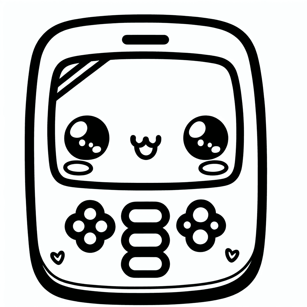 kawaii phone coloring pages