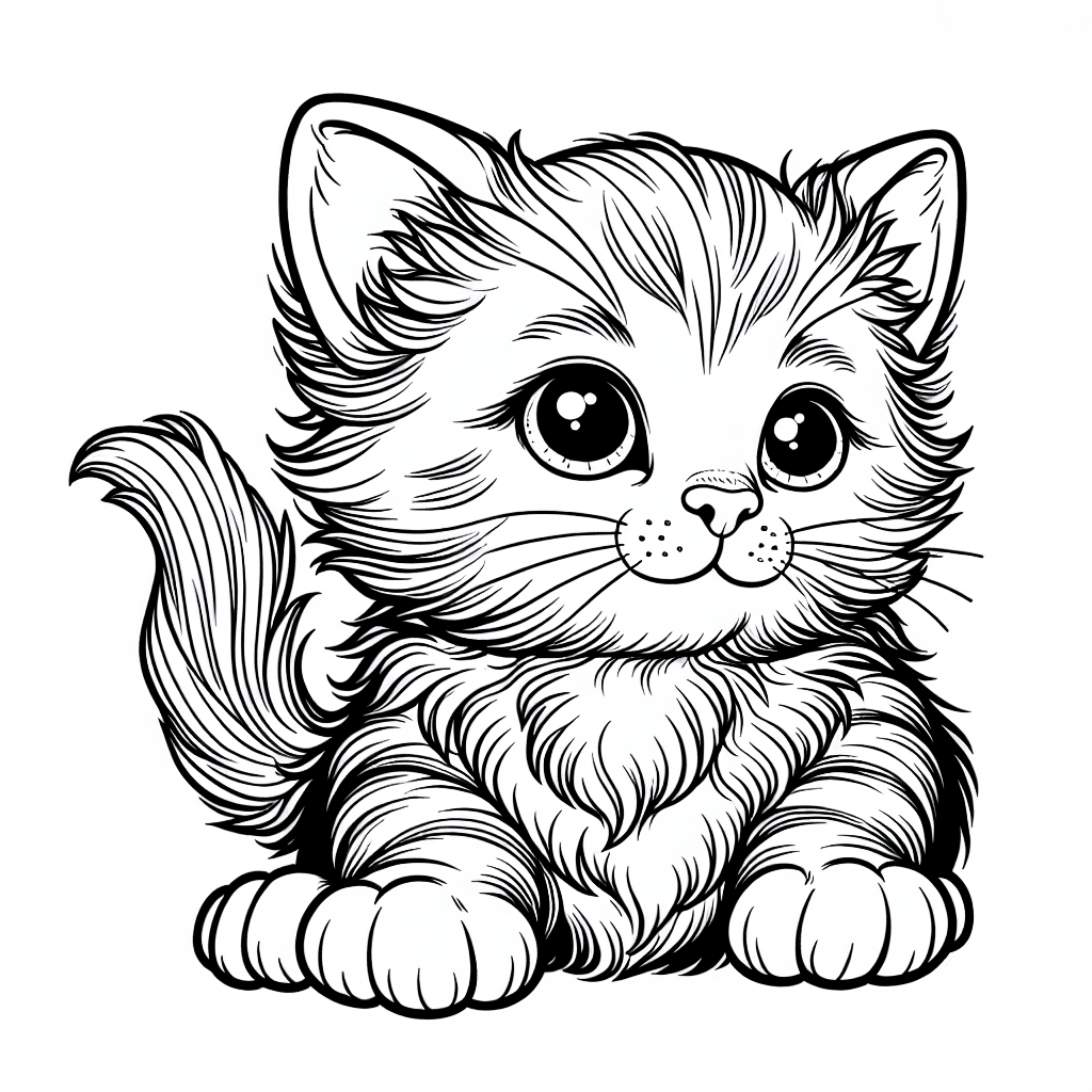 Additional kitten coloring page 1