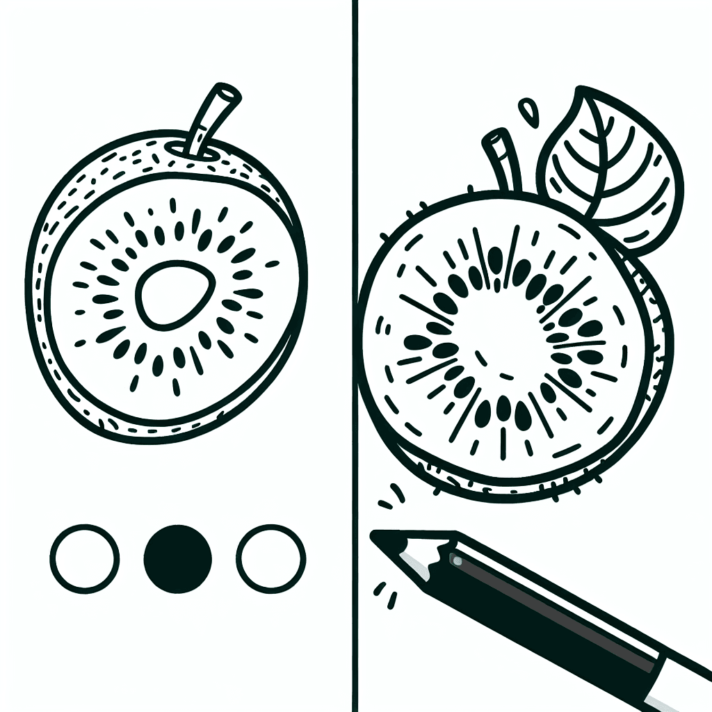 kiwi slice coloring pages