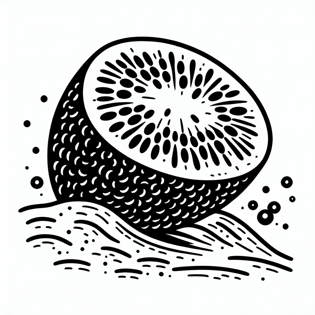 Additional kiwi slice coloring page 2