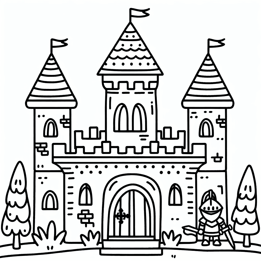 knight castle coloring pages