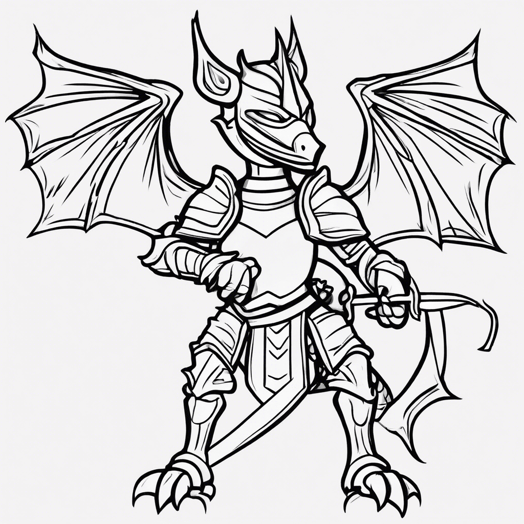 Additional knight dragon coloring page 2