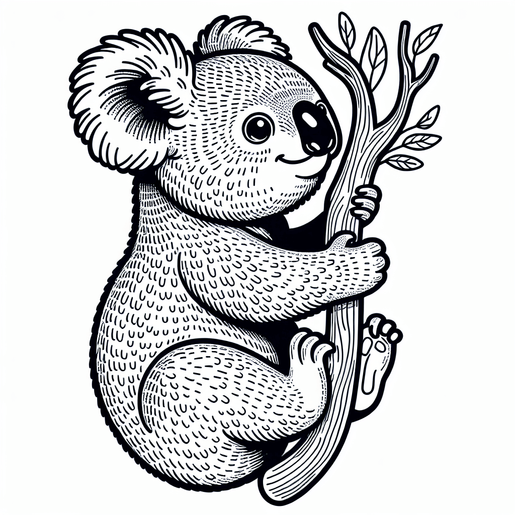 Additional koala coloring page 1