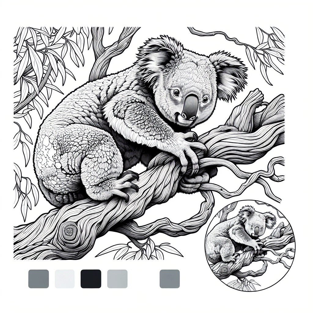 Additional koala coloring page 2