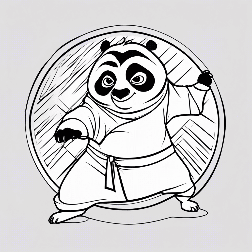 Additional kung fu panda coloring page 1