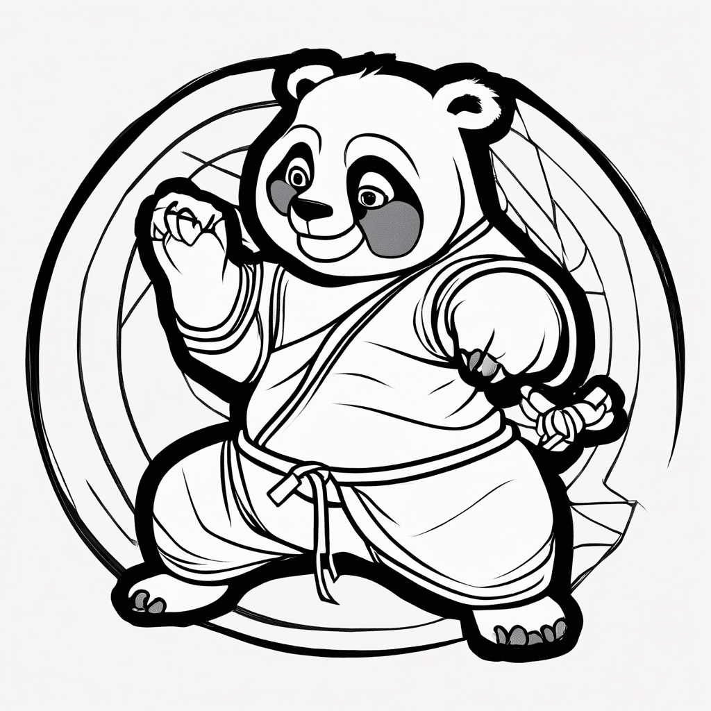 Additional kung fu panda coloring page 2