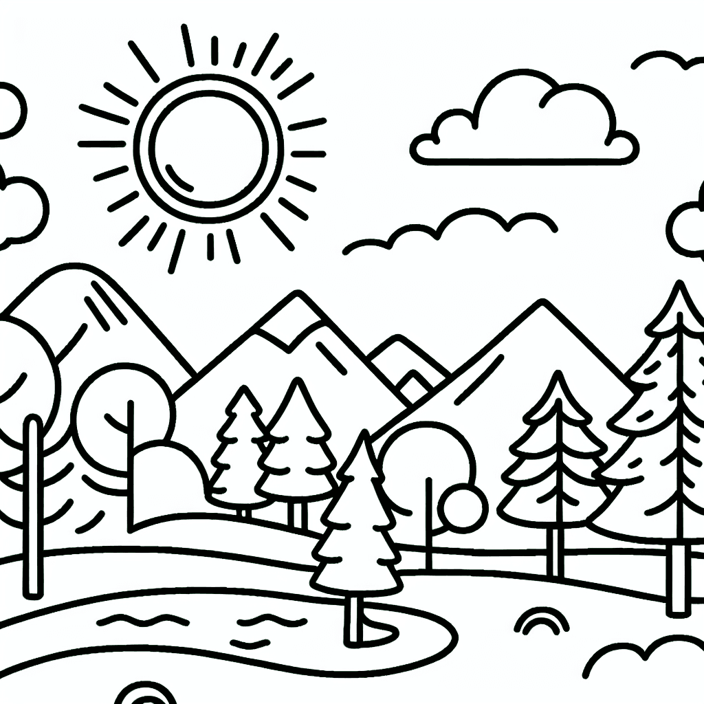 landscapes coloring pages