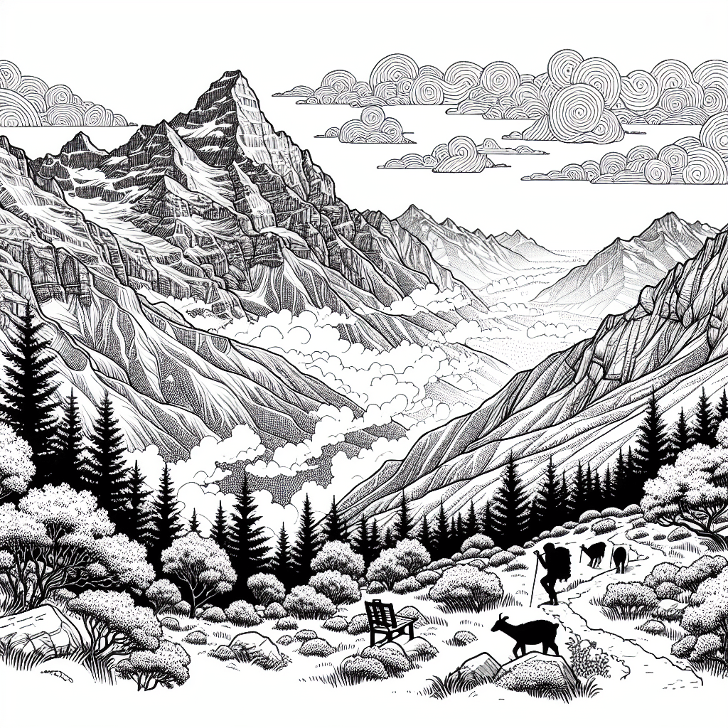 Additional landscapes coloring page 2