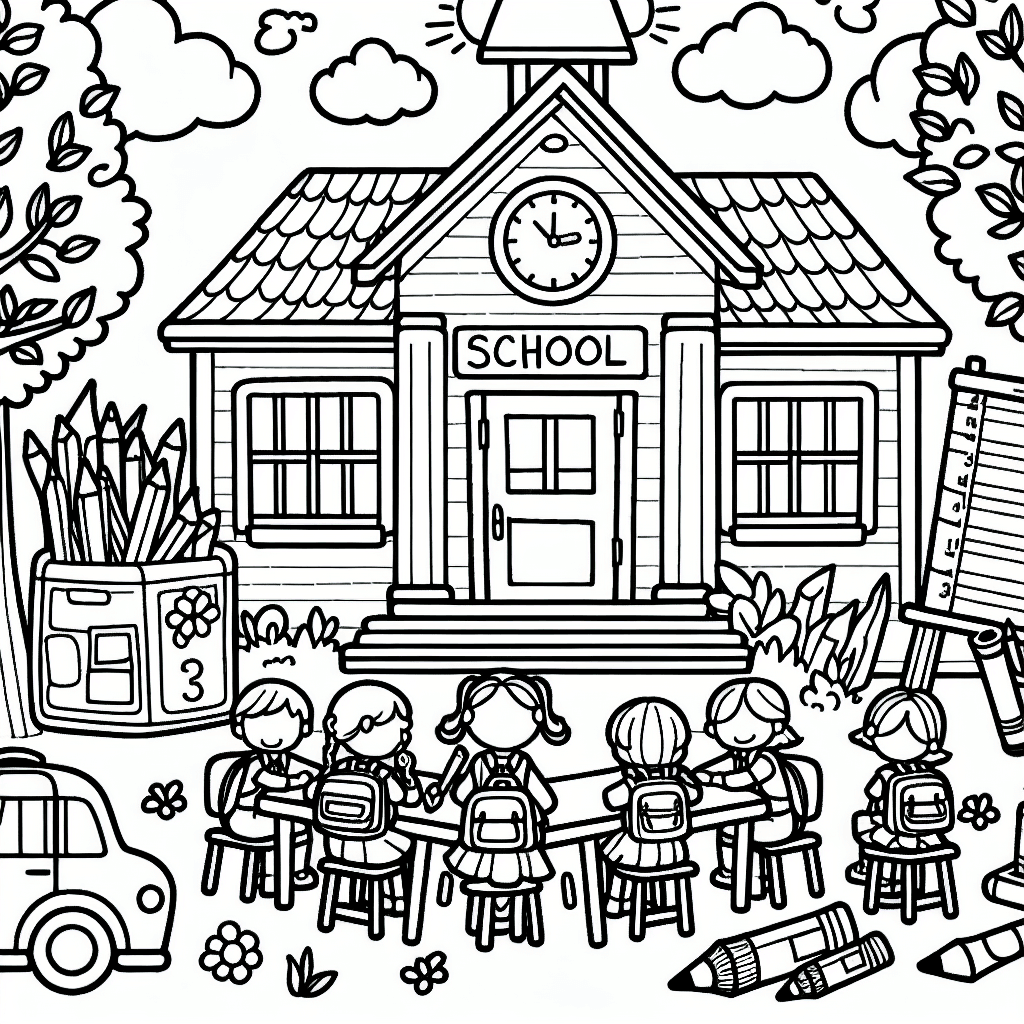 learning school coloring pages