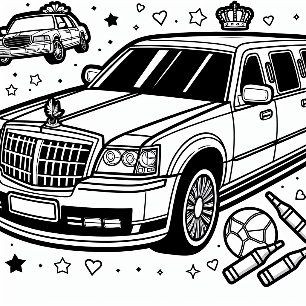 limousine luxury coloring pages