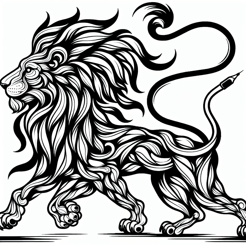 Additional lion coloring page 2