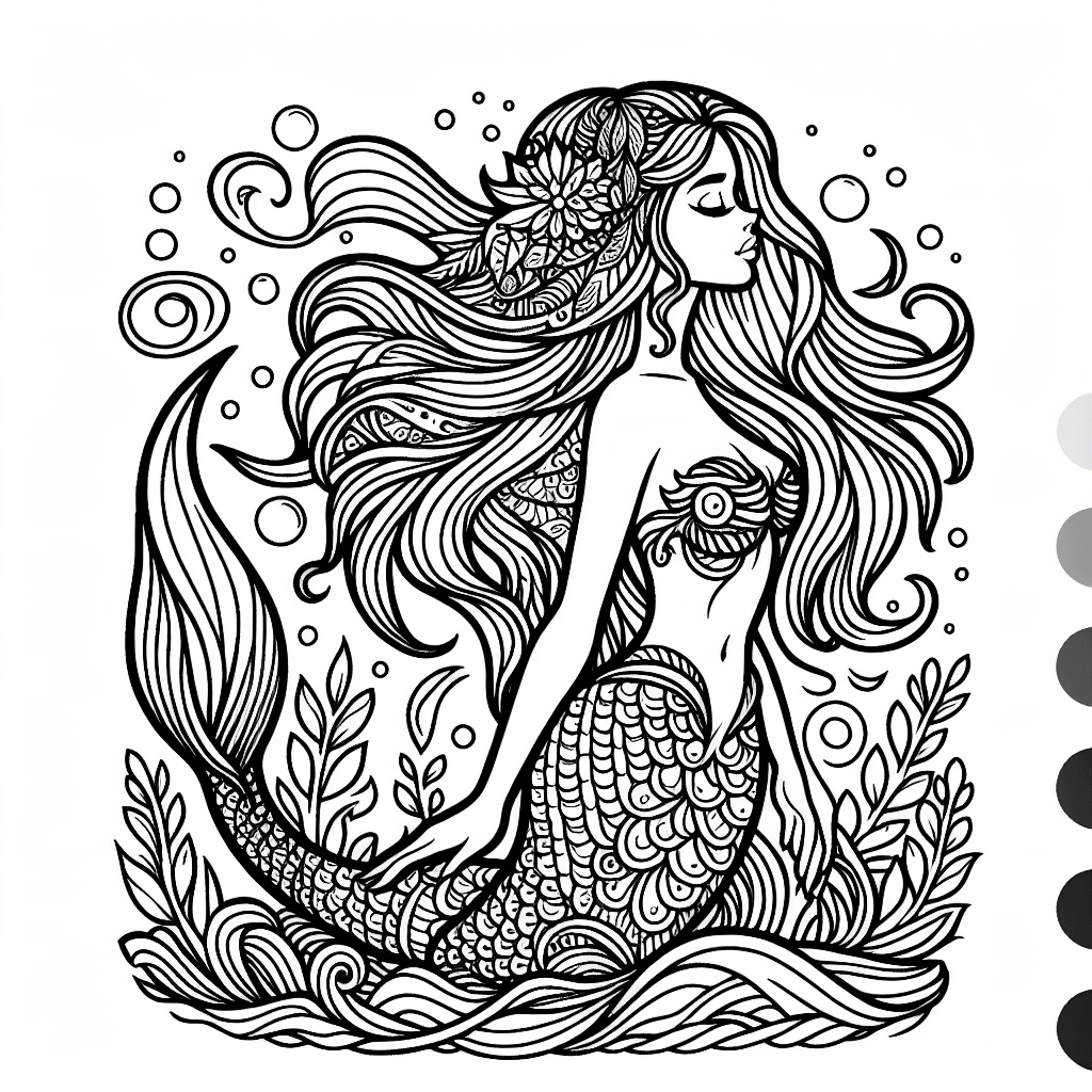 Additional little mermaid coloring page 1