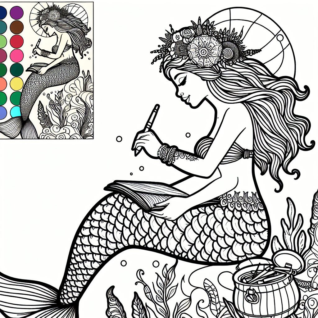 Additional little mermaid coloring page 2