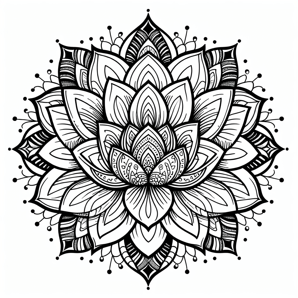 Additional lotus mandala coloring page 1