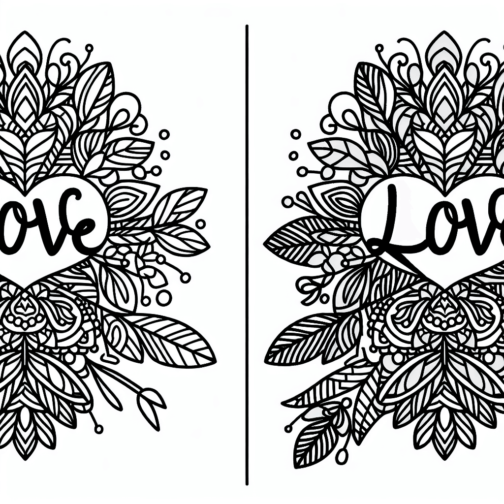 Additional love message coloring page 1