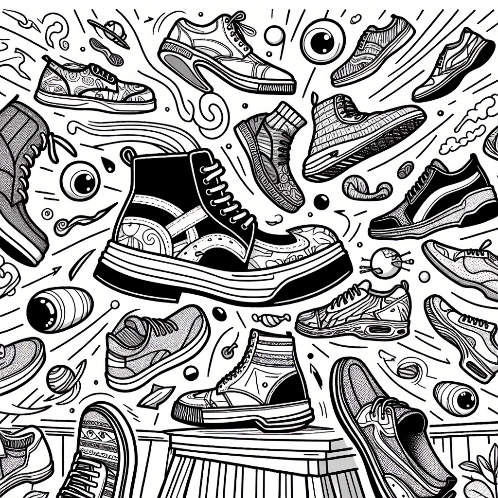 Additional lovely shoes coloring page 2