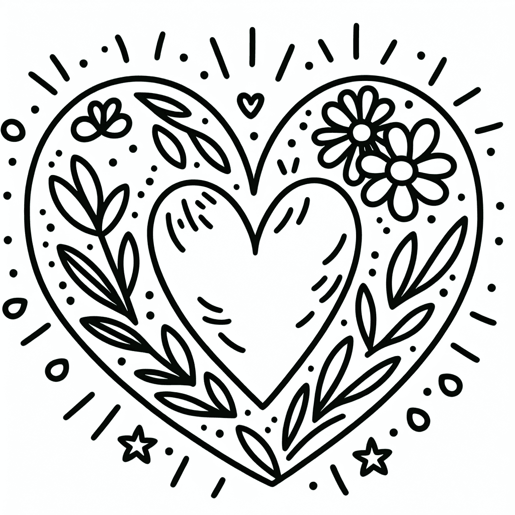 loving heart coloring pages