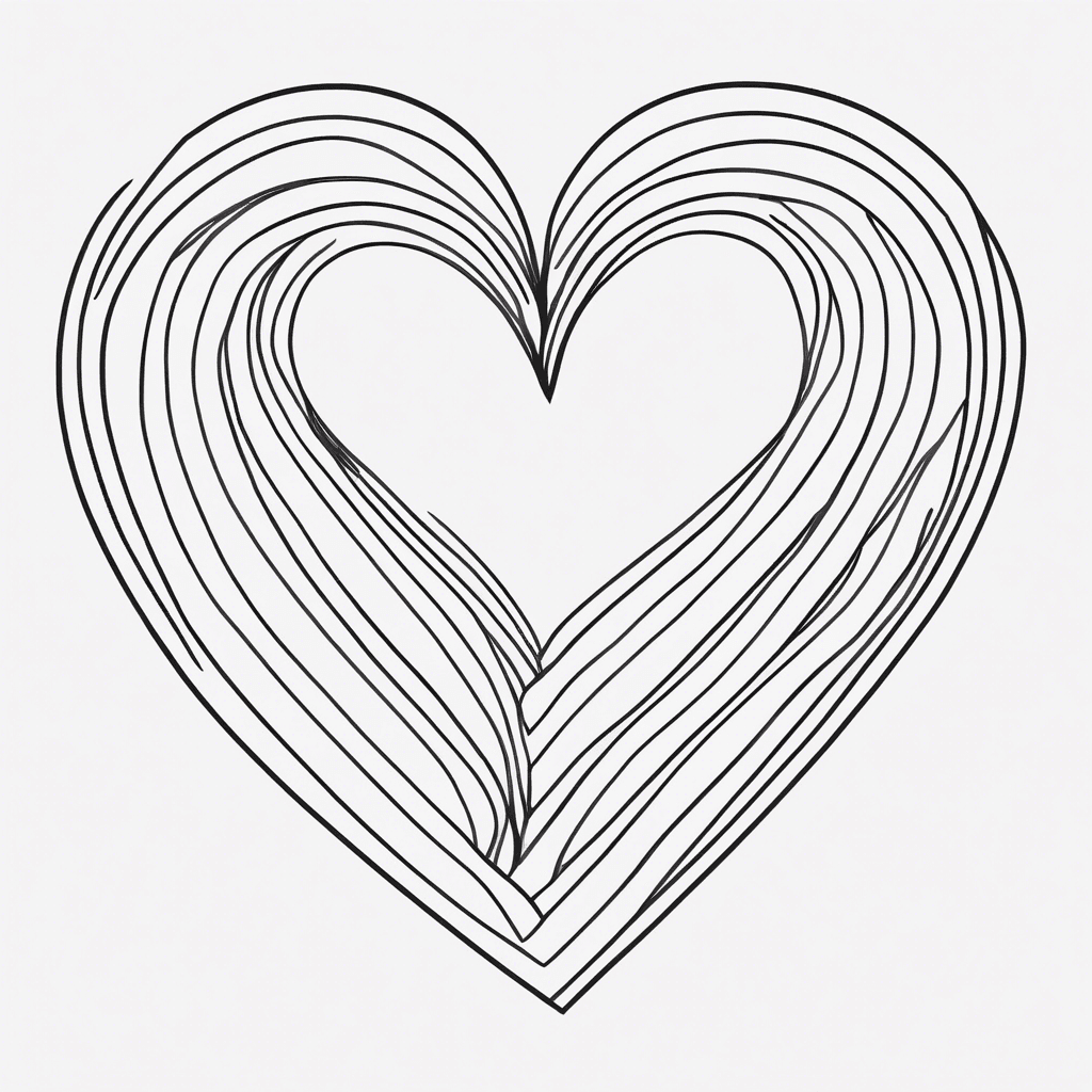 Additional loving heart coloring page 2