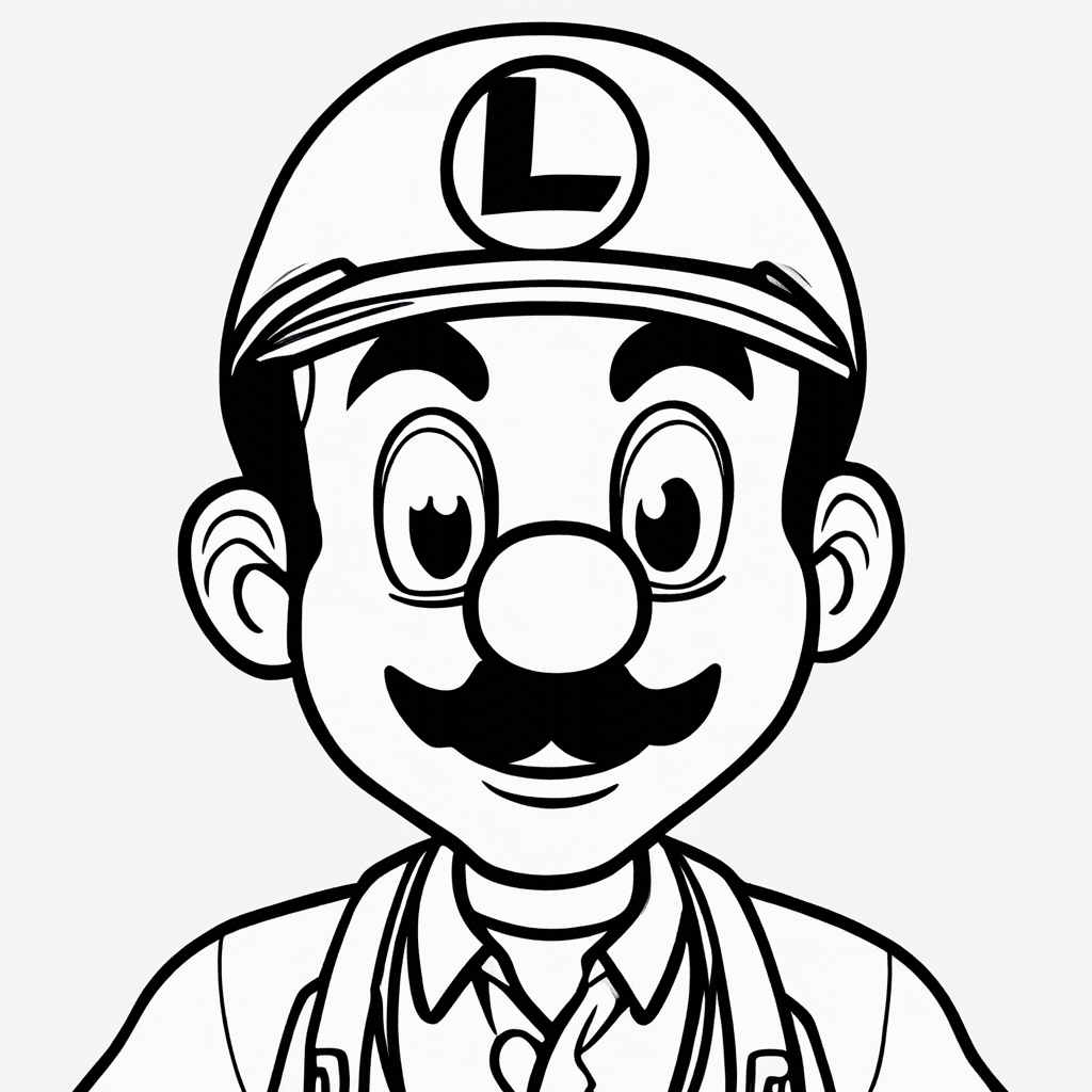 Additional luigi coloring page 1