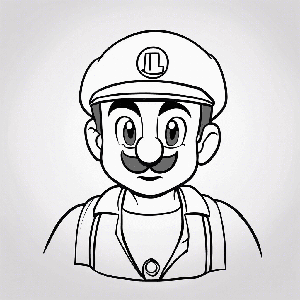 Additional luigi coloring page 2