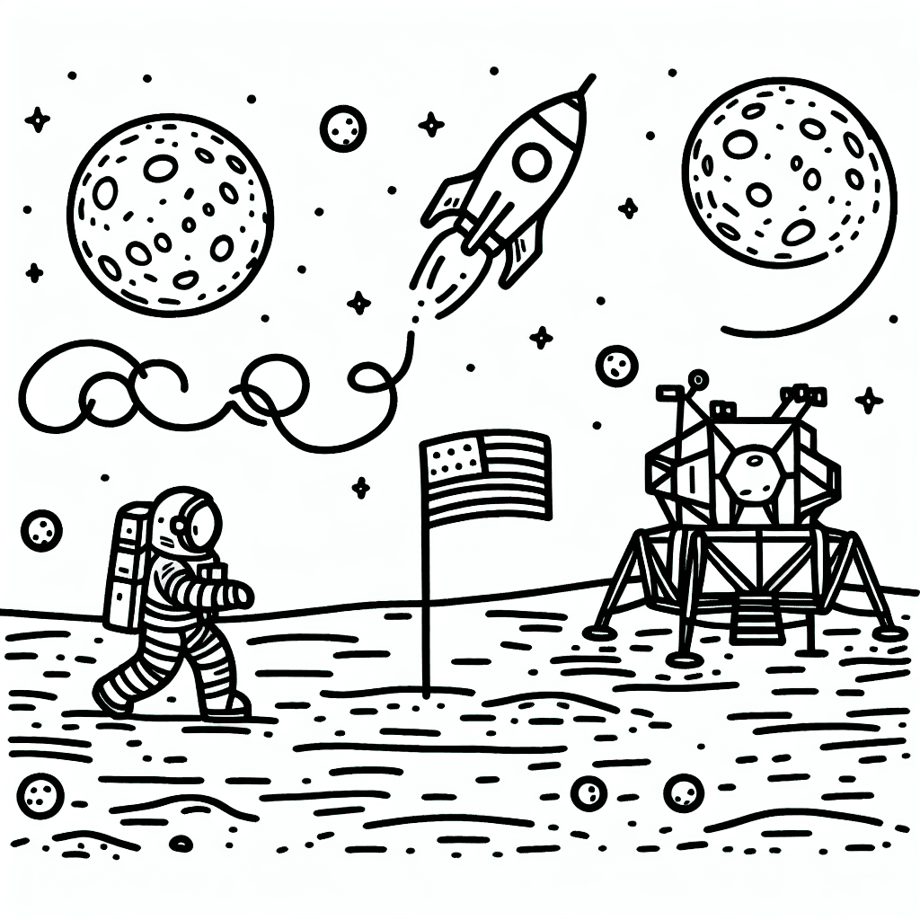 lunar landing coloring pages