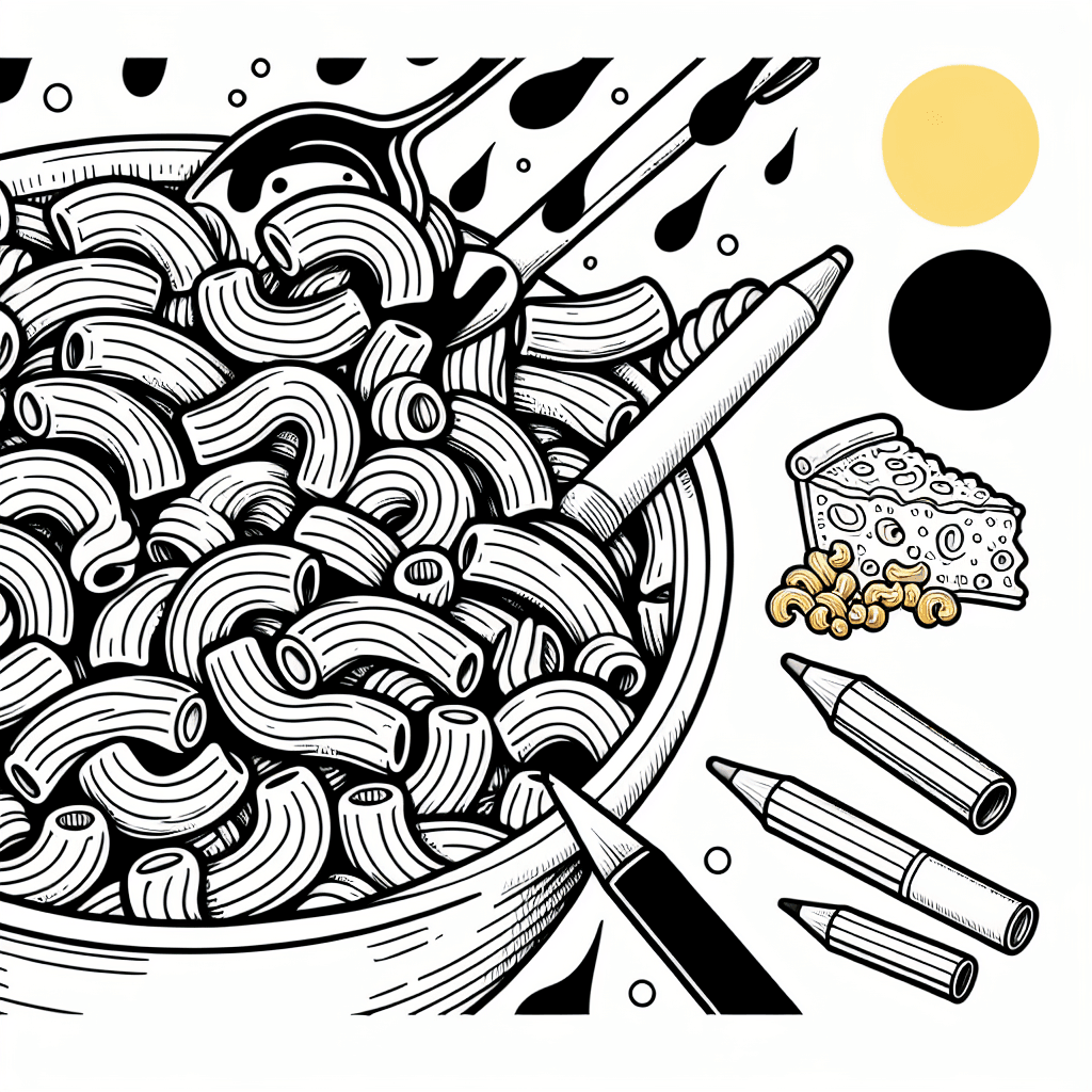 Additional mac cheese coloring page 1