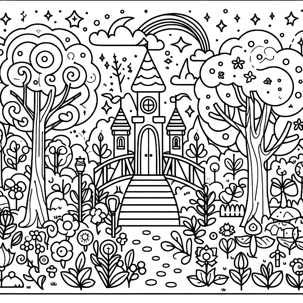 magic garden coloring pages