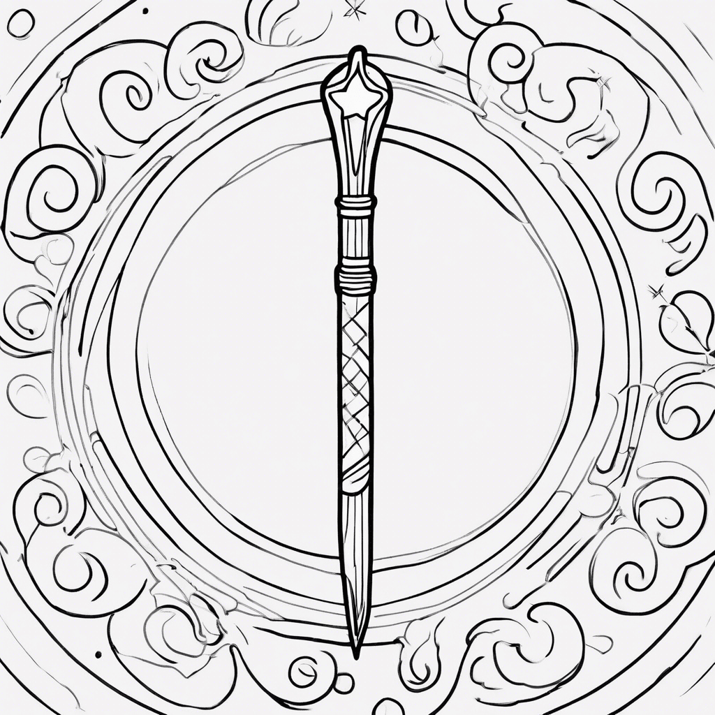 Additional magic wand coloring page 2