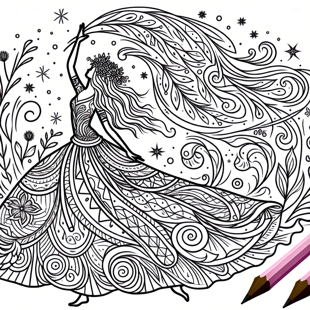 Additional magical dance coloring page 1