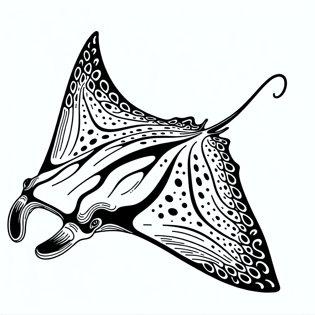 Additional manta ray coloring page 1