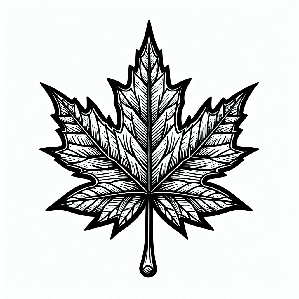 Additional maple leaf coloring page 1