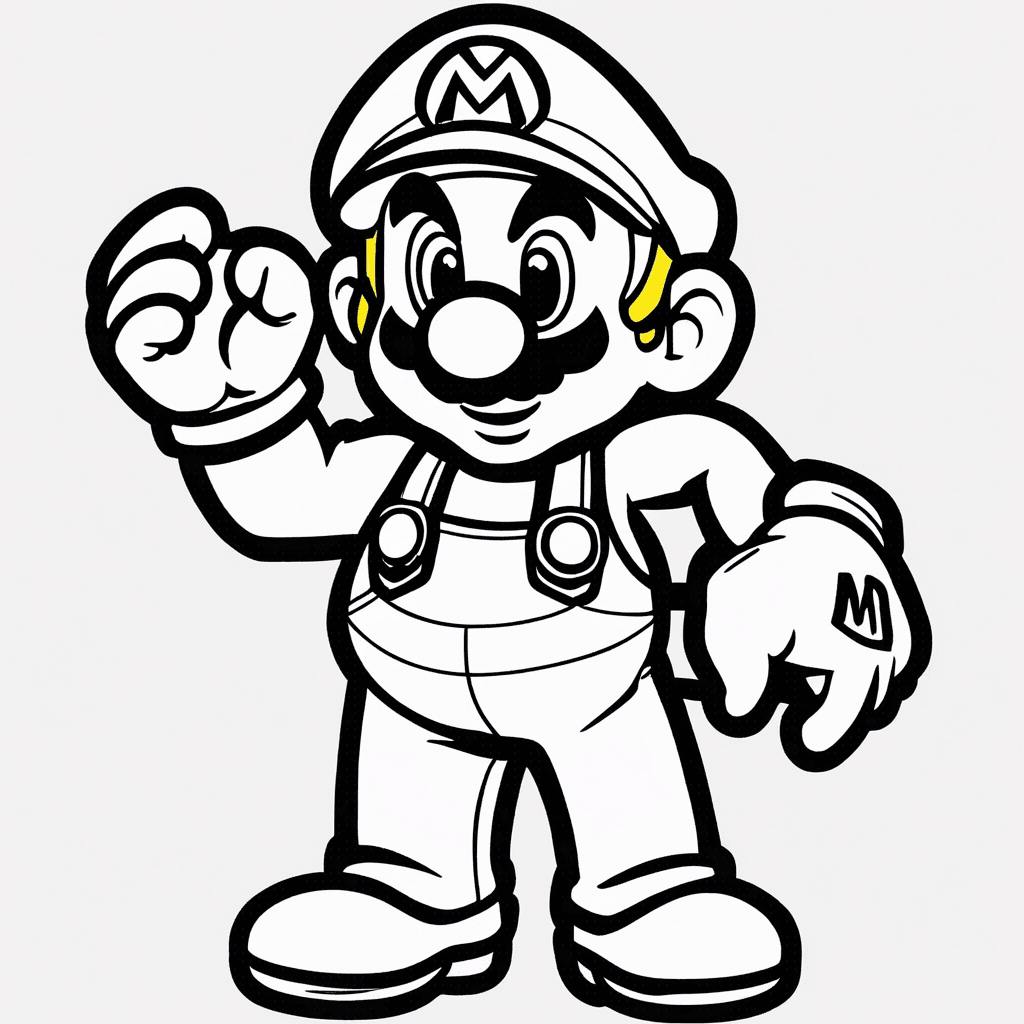 Additional mario coloring page 1