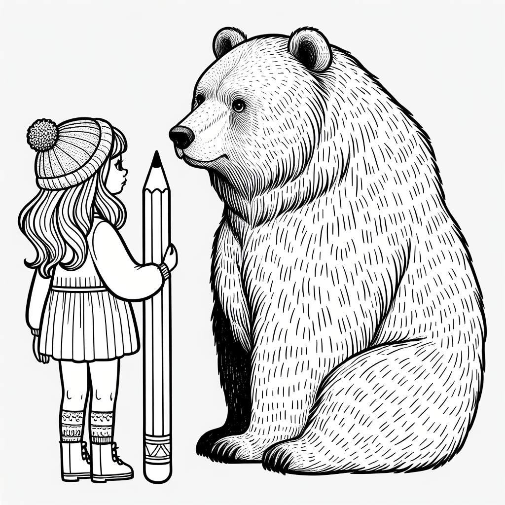 Additional masha bear coloring page 1