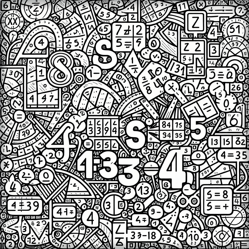 Additional math problems coloring page 1