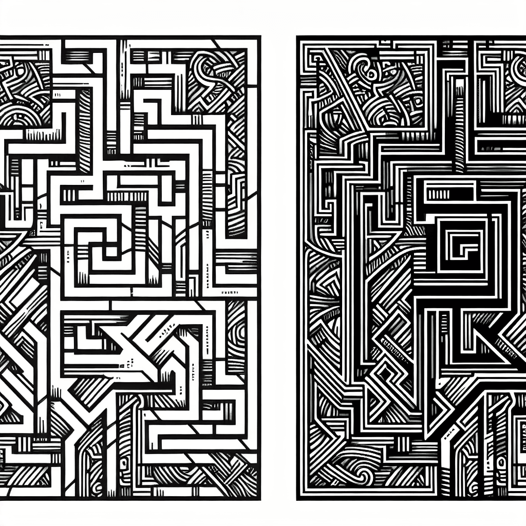 Additional maze adventure coloring page 1